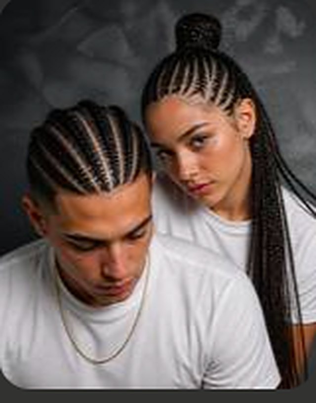 Cornrows hacia atrás con fade